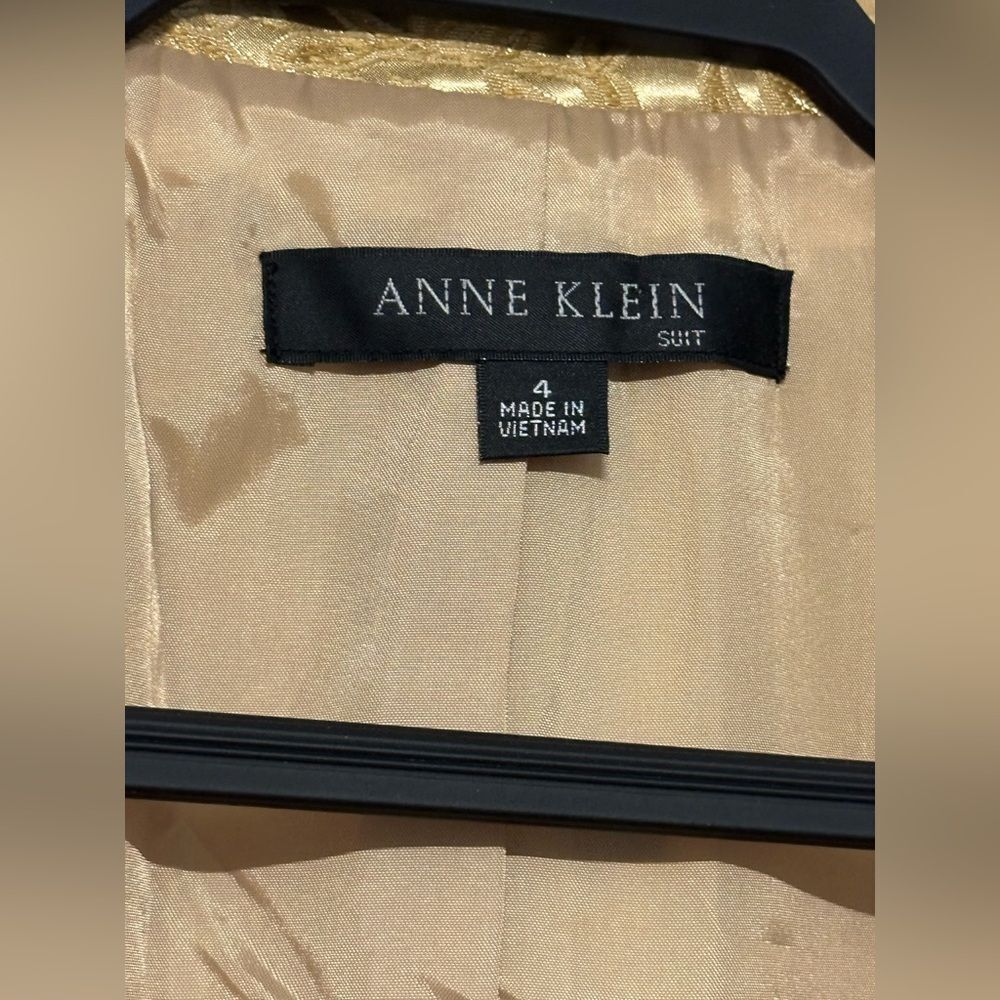 Anne Klein - Gold Tailored Trench and Skirt Suit set - Picture 4 of 16